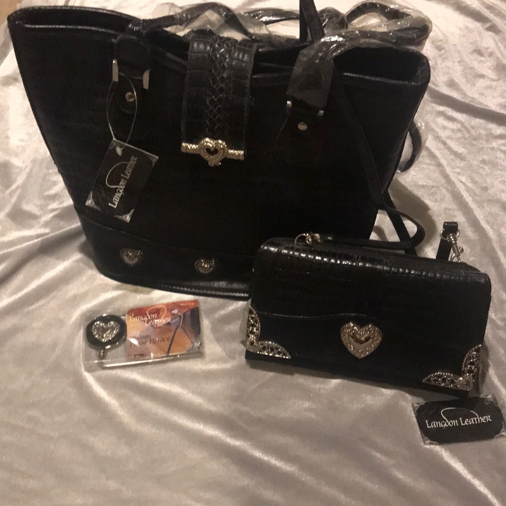 BRAND NEW Langdon Leather handbag set